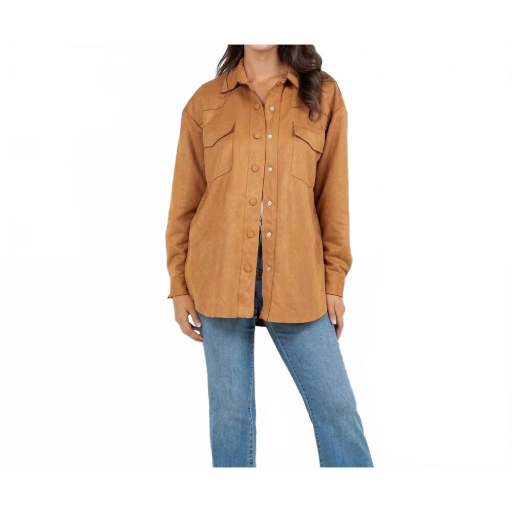NEW JUDSON & CO. snappy in suede jacket in brown